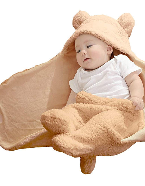 Load image into Gallery viewer, Cute Newborn Baby Boys Girls Blankets Plush Swaddle Blankets Brown
