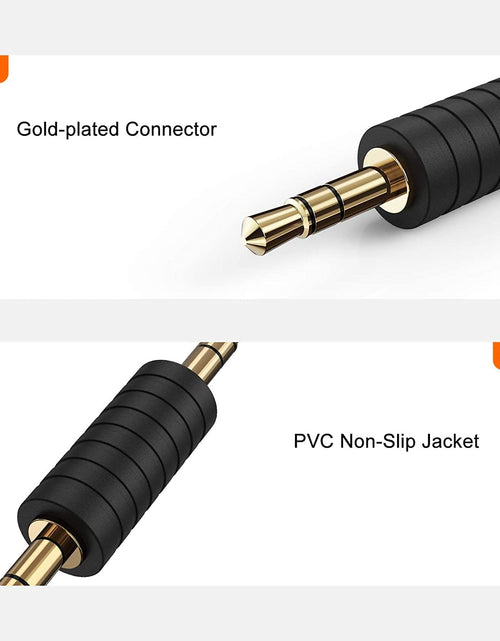 Load image into Gallery viewer, 2 Pack 3.5Mm 1/8 Stereo Jack to 3.5Mm Audio Male to Male Adapter Connectors Gold Plated Compatible with for Taotronics, Mpow BH129 Bluetooth Receiver
