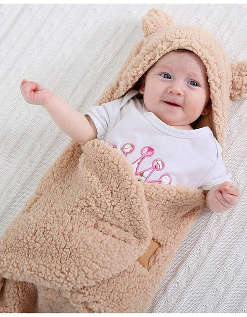 Load image into Gallery viewer, Cute Newborn Baby Boys Girls Blankets Plush Swaddle Blankets Brown
